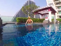 Culo, Casero, Al aire libre, Piscina, Público, Hermanas, Puta, Voyeur