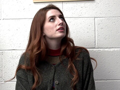 コンドーム, なめる, 自然山雀, オフィス, ポリス, 赤毛, 剃毛, ティーン