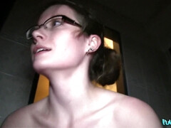 Hot Glasses Babe Fucks In Public Bathroom 2 - Julie Paradise