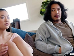 アジア人, お尻, デカチン, フェラチオ, 茶髪の, ガリガリ, ティーン, オッパイの