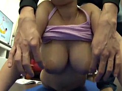 Asiático, Tetas grandes, Corrida, Corridas, Pajear, Japonés, Masaje, Montar
