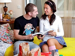 Anal, Gros cul, Grosse bite, Sucer une bite, Seins naturels, Pigtail, Adolescente, Nénés