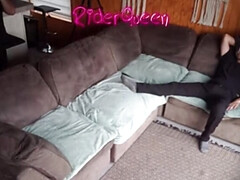 Slutty MILF Cuckold - Homemade Sofa Sex with Big Dick Bull