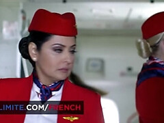 Hot Blonde Stewardess Fucks Pilot in Plane - Anny Aurora & Cassie Del Isla