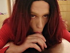 Leie, Grosser schwanz, Blasen, Crossdresser, Pov, Transfrau