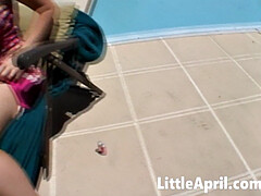 Hot solo teen April finger-fucking her pussy