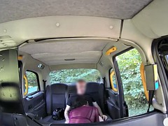 Pretty passenger fingering and drilled by fraud driver
