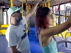 Young student groped and rubbed on public bus - Real orgasm caught on camera!