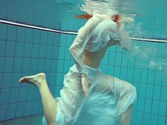 Amateur, Plage, De plein air, Public, Rousse roux, Russe, Adolescente, Sous marin