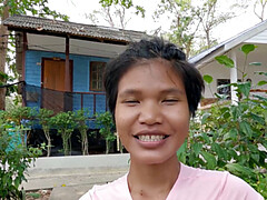 アナル, アジア人, ビキニ, フェラチオ, 茶髪の, バック, アウトドア