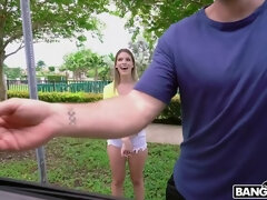 Jmac & Blonde Leah Lee: A Sizzling Handjob on Bang Bus (4/9/2019)