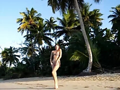 ビーチ, 女, Hd, アウトドア, 一人