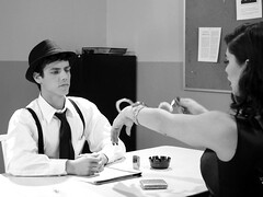 アナル, 舐める尻, フェラチオ, ボンデージ, 茶髪の, ヒール, オフィス, タトゥー