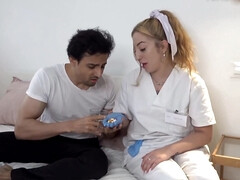 Russian blonde with big ass pulls down panties to fuck in serious POV rounds