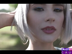Blondine, Blasen, Frau, Hd, Orgasmus, Im freien, Kurzes haar, Titten