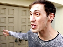 Skinny masked cheating on her husband with his friend on a small sofa...