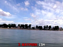 Blond, Bruinharig, Hd, Orgasme, Openbaar, Spuiten, Trio