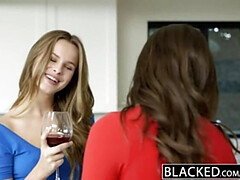 White friends share a Big Black Cock