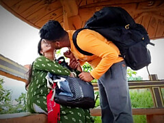 デカ尻, 大学生, 彼女, Hd, インド人, キス, 公共, 妻