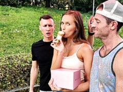 Curvy angel with big bottom Stacy Cruz rides on a massive boner