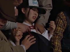 Grupo, Sexo duro, Japonés, Público, Adolescente, Tetas