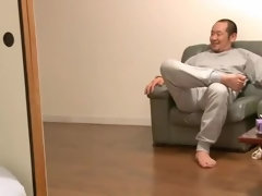 Fine-looking small titted asian Risa Murakami in amazing face cumshot video