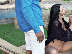 Grote lul, Grote mammen, Zwart, Zwart, Hakken, Tieten likken