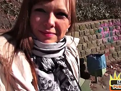 Enthousiasteling, Pijpbeurt, Dubbele penetratie, Duits, Ondergoed, Buiten, Openbaar, Trio