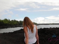 素人, ブロンド, 露出狂, 彼女, 毛深い, オーガズム, アウトドア, ハメ撮り