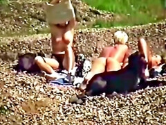 美女, ビーチ, ドイツ人, 熟年, 母, ヌード, アウトドア, スパイ
