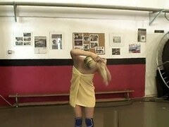 Asian Lesbian Rides Strapon In A Boxing Ring