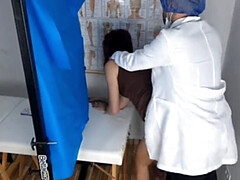 Парочка, Доктор, Медосмотр, Эксгибиционист, Хд, Оргазм, Тощие, Униформа