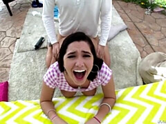 18 jahre, Grosser arsch, Grosser schwanz, Grosse titten, Braunhaarige, Hundestellung, Dürr, Jungendliche (18+)