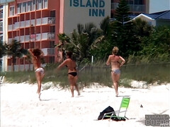 Strand, Grosse titten, Blondine, Fingern, Hd, Lesbisch, Öffentlich, Realität