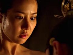 デカパイ, ブロンド, フェラチオ, グループ, 手コキする, 韓国人, レズビアン, オッパイの