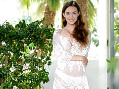 Mignonne, Doigter, Lingerie, Masturbation, Seins naturels, De plein air, Solo, Nénés