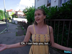 18 jaar, Grote lul, Blond, Pijpbeurt, Sperma, Diep in de keel, Openbaar, Realiteit