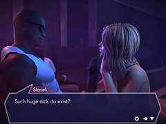 Dreidimensional, Grosser schwanz, Schwarz, Blondine, Schwarz, Handjob, Interrassisch, Flotter dreier