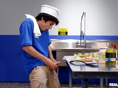 Schwarz, Blasen, Würgen, Absätze, Küche, Lecken, Milf, Spanisch