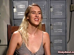 Bizarro, Rubia, Amarrada, Fetiche, Sexo duro, Dolor, Sexo fuerte, Trio