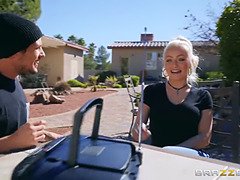 Extreme huge tits vs young neighbour