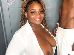 Grote kont, Zwart, Blond, Pijpbeurt, Diep in de keel, Lul, Orgasme, Nat