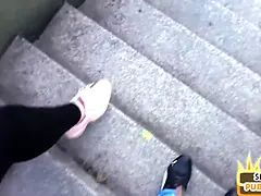 BBW public lady with tattoos fucked outdoor by sex date