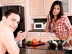 Awesome Latina brunette Jade Jantzen fucked by long white penis