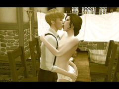 デカチン, 浮気者, カップル, キス, レトロ