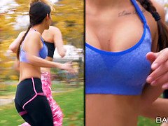 Bffs Lucette Nice and Darcia Lee Try Some Passionate Scissoring & A Steamy 69 After Their Jog