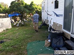 Carolina Sweets gets her tight ass drilled in public by a trailer park worker