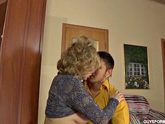 Russian mature fucking with a young guy