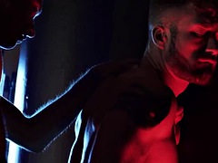 MEN - Theo Brady and Olivier Robert dance under the neon light letting their horny cocks rub against each other