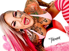 Evilyn Ink Gets Lubed Up and Rides the Tremor